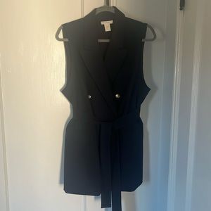 Christian Siriano navy blue double breasted vest size XL